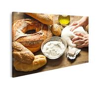 islandburner Tableau sur toile Table de pâte à pétrir de farine de boulangerie Cadre Affiche Poster Murale Tableaux
