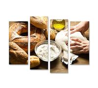 islandburner Tableau sur toile Table de pâte à pétrir de farine de boulangerie Cadre Affiche Poster Murale Tableaux