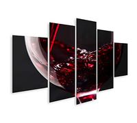islandburner Tableau sur toile Verre à vin rouge fond noir 2 Cadre Affiche Poster Murale Tableaux