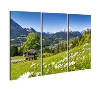 islandburner Tableau, Tableaux sur toile Beau paysage de montagne dans les Alpes bavaroises avec le village de Berchtesgaden et le massif de Watzmann Poster, Impression, Cadeau MYT