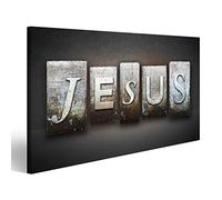 islandburner, Tableau Tableaux sur Toile Le nom JÉSUS écrit en Typographie d'époque Impression Image Motif Moderne Décoration Affiche Photo OUV-1K-N