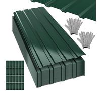 ISOISL 24x Tôle trapézoïdale 115x45cm = 12m² Profil en tôle Toit en tôle Tôle d'acier Ondulée pour toiture Abri de jardin Carport Plaques de toit in ants de montage Vert