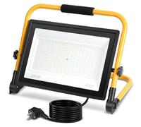 ISOISL, lot de 5 projecteurs LED de construction de 200W, 16000 lumens, 6500K, éclairage puissant avec trépied et câble de 3 mètres, pour travaux de construction, industrie, extérieur, lumière blanche
