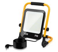 ISOISL, lot de 5 projecteurs LED pour chantier, avec trépied, 6000K, 100W, lampe de travail réglable, idéale pour les chantiers, les ateliers, les garages et les espaces extérieurs