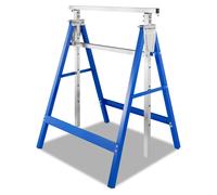 ISOISL, lot de 8 chevalets de travail, réglables en hauteur 7 fois, de 80 à 130 cm. Chevalets pliables en acier, de couleur bleue