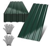 ISOISL, plaques de toiture en tôle ondulée, 24 pièces, épaisseur 0,25 mm, dimensions 115 x 45 cm, couleur verte, matériau : acier, pour une surface maximale de 12 m²