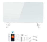 ISOISL, radiateur électrique 2000W, blanc, avec élément chauffant en verre, application WiFi et télécommande, minuterie 24h, thermostat, indice de protection IP24, pour montage mural ou sur pied