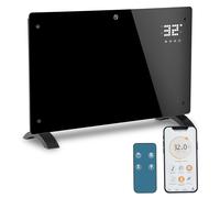 ISOISL, radiateur électrique 2000W, noir. Convèteur de chauffage avec application Wi-Fi, écran tactile LED, réglage de température de 5 à 50°C, minuterie 24 heures, indice de protection IP24, mobile a