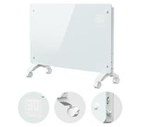 ISOISL, radiateur électrique 2500W, blanc, avec élément chauffant en verre, application WiFi et télécommande, minuterie 24 heures, thermostat, indice de protection IP24, pour montage mural ou sur pied