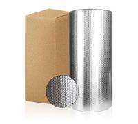 Isolant Thermique 1,0x15M, Rouleau Film Aluminisé a Bulles Double Face 4mm Résistant pour Réflecteur de Chaleur et de Froid, Idéal pour Radiateur, Mur, Voiture, Fenetre(15㎡)
