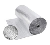 Isolant Thermique 1,0x45M, Rouleau Film Aluminisé a Bulles Double Face 4mm Résistant pour Réflecteur de Chaleur et de Froid, Idéal pour Radiateur, Mur, Voiture, Fenetre(45㎡)