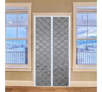 Isolant Thermique Isolation Porte, 80x230cm Avec Magnétique Moustiquaire Rideau De Porte Isolant Coton Rideau d'occultation Coupe-vent Imperméable Isolation Phonique(Gris)