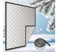 Isolants Anti Froid et Chaleur 80 x 130 cm, Portable, Économie D'Énergie, Imperméable, Ajustable et Amovible, Film de Survitrage Thermo, avec Ruban Adhésif pour Maison, Argent