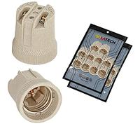 ISOLATECH 20pcs Douille E27 En Céramique Max.250V/4A Pour LED | Pour Lampes Éco Et Ampoules, Cuisine, Salle De Bains, Support Encastré, Résistante À La Chaleur