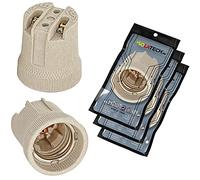 ISOLATECH 3pcs Douille E27 En Céramique Max.250V/4A Pour LED | Pour Lampes Éco Et Ampoules, Cuisine, Salle De Bains, Support Encastré, Résistante À La Chaleur