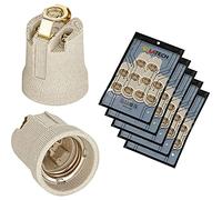 ISOLATECH 50pcs Douille E27 En Céramique M10x1 Avec Étrier Max.250V/4A | Filetage Femelle M10x1, Pour LED Et Lampes Éco, Salle De Bains, Résistante À La Chaleur, Pour Ampoules
