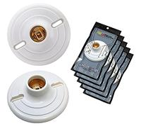 ISOLATECH 5pcs Douille Murale E27 En Plastique Max.250V/4A Avec Fixation | Avec Trous De Fixation, Pour LED Et Lampes Éco, Pour Cuisine, Plafond, Support Encastré, Salle De Bains