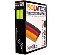ISOLATECH Gaine thermorétractable Jaune/Vert Ø19,1mm x 5m Mini Box | Rapport de rétreint 2:1 - Résistante aux UV & Sans étiquette - Vendue au mètre - boîte distributrice