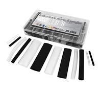 ISOLATECH Kit Gaine Thermorétractable 142pcs 8,3m Noir/Transparent | 3:1, Avec Adhésif, Boîte Distributrice, Non Marquée, Polyoléfine, Pour Isolation Des Câbles