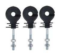 Isolateurs D'anneaux de Clôture électrique, 50pcs Isolateurs D'anneaux à Visser PP + Treillis Métallique en Acier galvanisé Isolateurs D'anneaux M6 Type de Vis pour L'élevage
