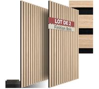 Isolation acoustique - TECTAKE - Lot de 2 panneaux acoustiques SONIC WALL II aspect bois 110 x 50 x 1,8 cm - Chêne clair