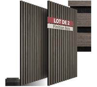 Isolation acoustique - TECTAKE - Lot de 2 panneaux acoustiques SONIC WALL II aspect bois 110 x 50 x 1,8 cm - Chêne gris