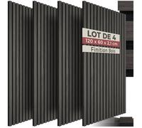 Isolation acoustique - TECTAKE - Lot de 4 panneaux acoustiques SONIC WALL aspect bois 60 x 120 x 2,1 cm - Chêne noir