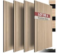 Isolation acoustique - TECTAKE - Lot de 4 panneaux acoustiques SONIC WALL II aspect bois 110 x 50 x 1,8 cm - Chêne clair