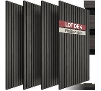 Isolation acoustique - TECTAKE - Lot de 4 panneaux acoustiques SONIC WALL II aspect bois 110 x 50 x 1,8 cm - Chêne noir