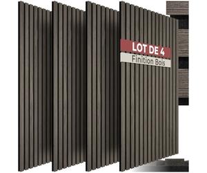 Isolation acoustique - TECTAKE - Lot de 4 panneaux acoustiques SONIC WALL II aspect bois 110 x 50 x 1,8 cm - Chêne gris