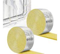 Isolation en Mousse de Tuyaux, Rouleau Isolant Thermique en Laine de Verre Aluminium 10 m x 7,6 cm, Isolate Absorbant le Son, Barrière de Protection Contre le Gel et le Bruit pour Tuyauterie (2)