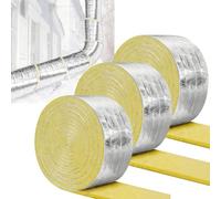 Isolation en Mousse de Tuyaux, Rouleau Isolant Thermique en Laine de Verre Aluminium 10 m x 7,6 cm, Isolate Absorbant le Son, Barrière de Protection Contre le Gel et le Bruit pour Tuyauterie (3)