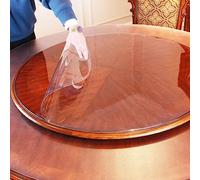 IsolaY Nappe Ronde en PVC Super Large de 150 cm de diamètre, Nappe Transparente de Cuisine en Verre de Restaurant dépoli, Transparente, diamètre 40 cm