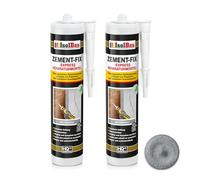 Isolbau Cement-Fix 2 x 300 ml gris béton Express - Mastic pour joints et fissures à l'intérieur et à l'extérieur, cartouche