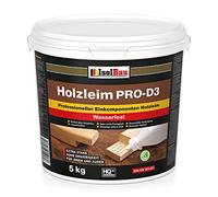 Isolbau Colle à bois PRO-D3 - Seau de 5 kg - Colle à bois extra forte pour tous les types de bois - Pour l'intérieur et l'extérieur - Imperméable - Sans solvant