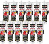 Isolbau Colle bitume 12 x 310 ml Noir Mastic étanchéité toiture bardeaux réparation