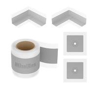 Isolbau Kit de ruban d'étanchéité 101 g pour l'intérieur et l'extérieur avec 10 m de bande d'étanchéité, 2 coins intérieurs et 2 manchettes murales, joint étanche pour douche, salle de bain, cuisine