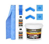 Isolbau Kit d'étanchéité avec 1 film liquide (12 kg), 2 apprêts PRO (1 L), 1 bande d'étanchéité (10 m), 1 bande d'étanchéité (2 m), 2 coins intérieurs et 2 manchettes