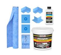 Isolbau Kit d'étanchéité - Avec 1 film liquide (5,5 kg), 1 base IsoGrund (1 L), 1 bande d'étanchéité (5 m), 1 bande d'étanchéité (1 m), 2 coins intérieurs, 1 coins extérieurs et 2 manchettes - MPA