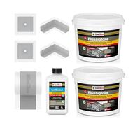 Isolbau Kit d'étanchéité avec film liquide (8 kg), solution d'apprêt (1 l), bande d'étanchéité (5 m), coins intérieurs et manchettes