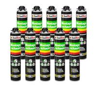 Isolbau - Lot de 10 cartouches de 750 ml de mousse de montage polyuréthane monocomposant pour pistolet à mousse, mousse pour cadres - Isolation et étanchéité pour intérieur et extérieur