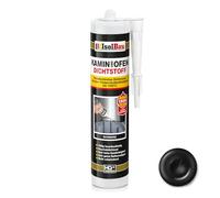 Isolbau Mastic d'étanchéité pour cheminée et poêle, résistant au feu jusqu'à 1500 °C, pour réparation et remplissage des fissures dans les cheminées et les fours, noir, 1 tube de 300 ml