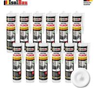 Isolbau Silicone neutre 12 x 300 ml Blanc Mastic pierre naturelle granit marbre joints