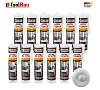 Isolbau Silicone neutre 12 x 300 ml Gris fenêtre Mastic pierre naturelle granit marbre joints