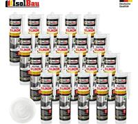 Isolbau Silicone neutre 20 x 300 ml Transparent Mastic pierre naturelle granit marbre joints