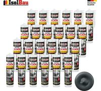 Isolbau Silicone neutre 24 x 300 ml Gris anthracite Mastic pierre naturelle granit marbre joints