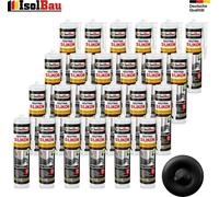 Isolbau Silicone neutre 24 x 300 ml Noir Mastic pierre naturelle granit marbre joints