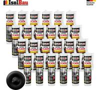 Isolbau Silicone neutre 24 x 300 ml Noir Mastic pierre naturelle granit marbre joints
