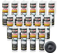 Isolbau Silicone sanitaire 15 x 300 ml Anthracite Mastic silicone élastique joints salle de bain cuisine