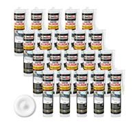 Isolbau Silicone sanitaire 20 x 300 ml Blanc Mastic silicone élastique joints salle de bain cuisine